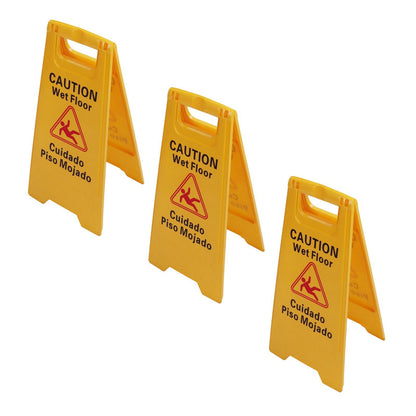 12Pcs Wet Floor Sign Foldable A Frame Caution Floor Sign Plastic 2 Sided for Indoor Outdoor