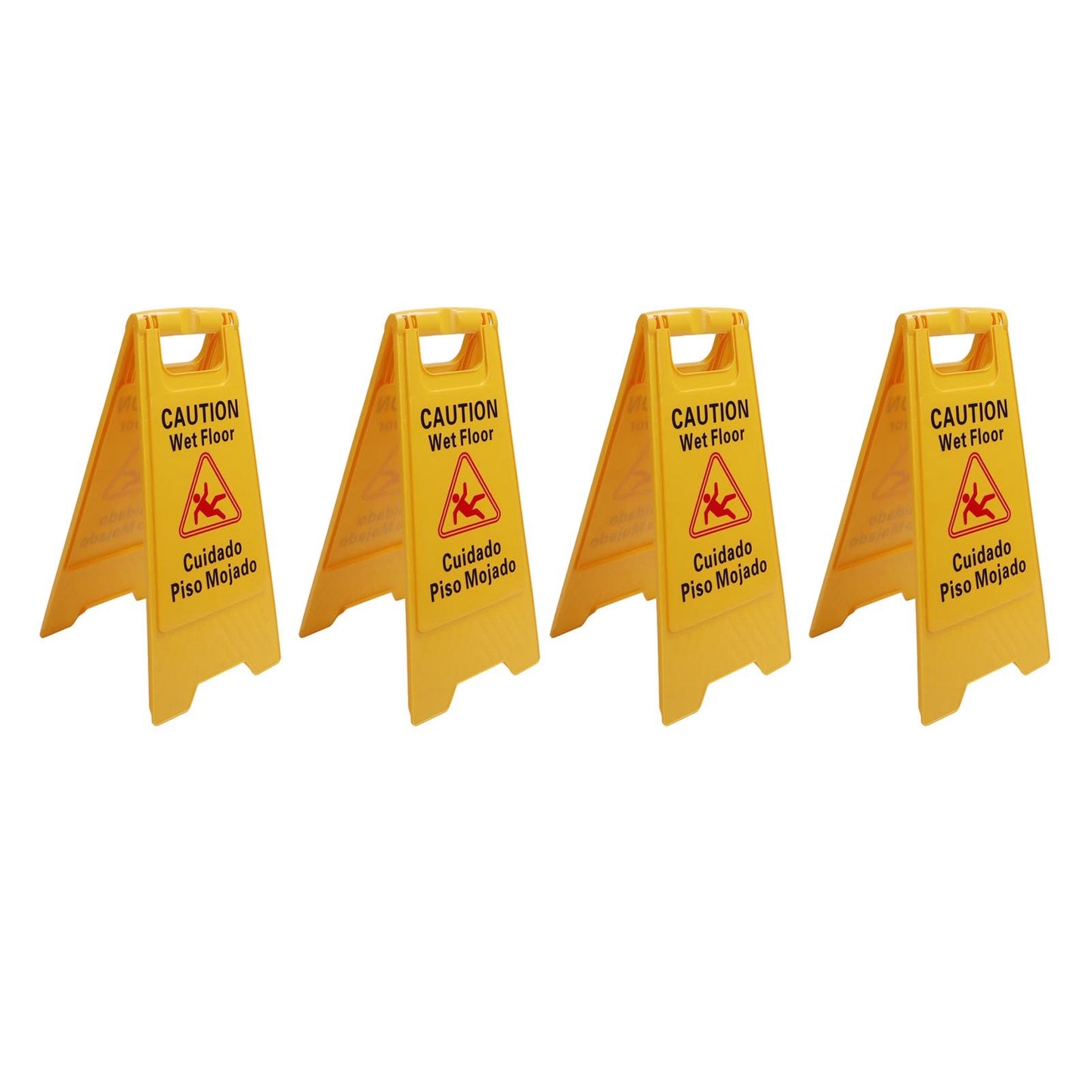 12Pcs Wet Floor Sign Foldable A Frame Caution Floor Sign Plastic 2 Sided for Indoor Outdoor