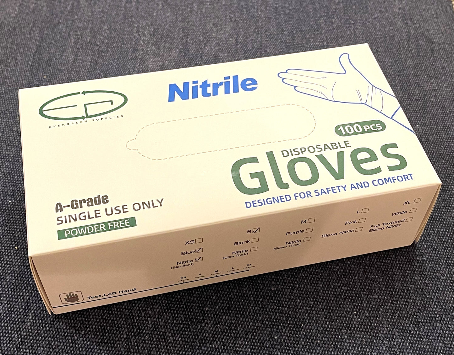 Standard Gloves Blue Nitrile Powder Free, for Lab, Medical and General Use