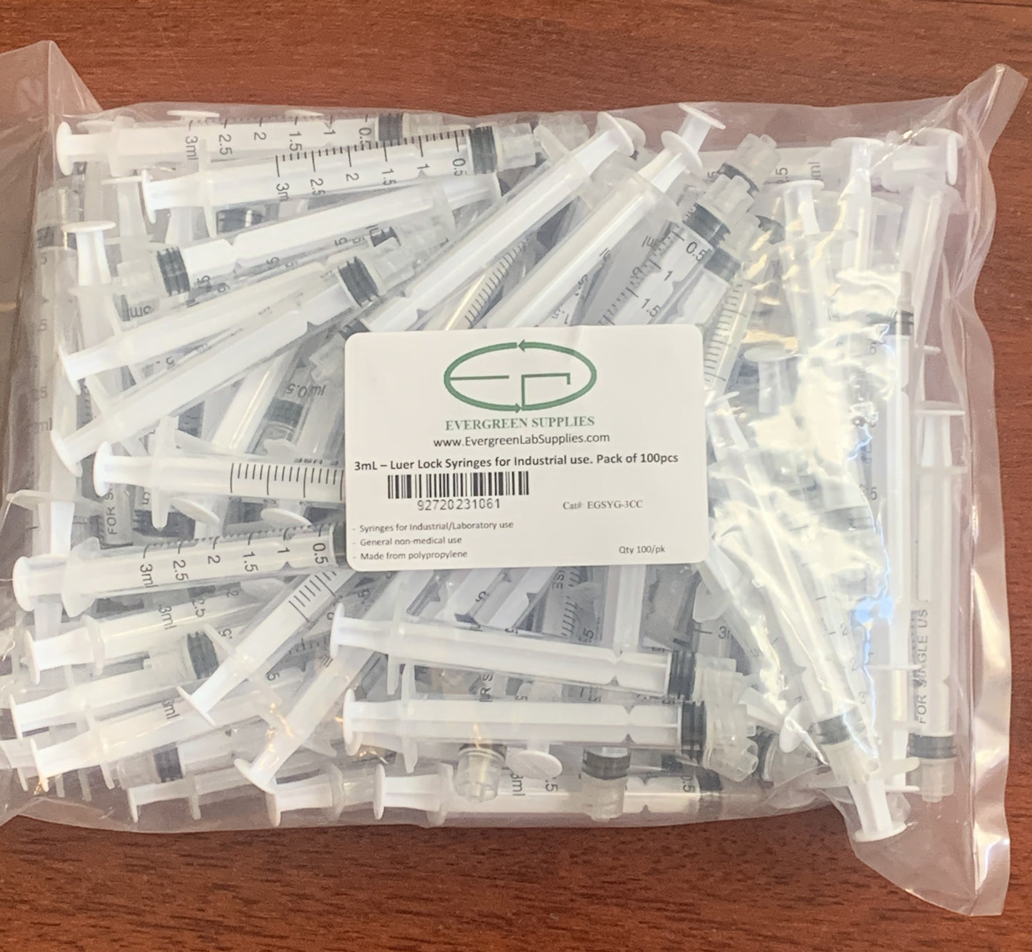 Luer-Lock Syringes without needles Disposable, Transparent, 100pcs