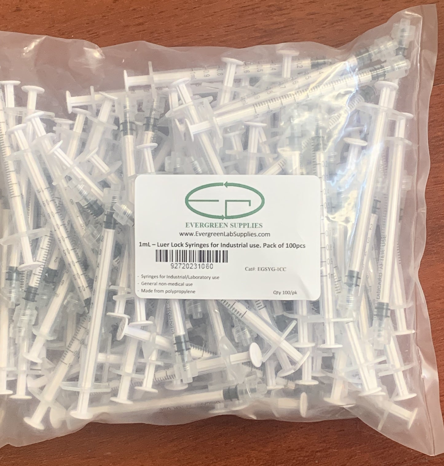 Luer-Lock Syringes without needles Disposable, Transparent, 100pcs