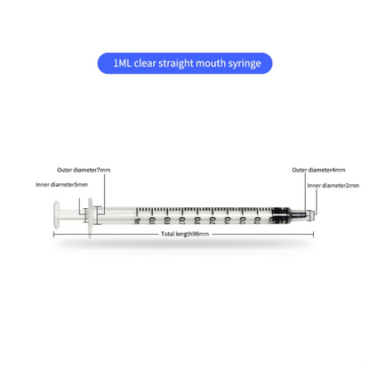 Luer-Lock Syringes without needles Disposable, Transparent, 100pcs