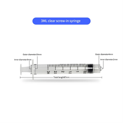 Luer-Lock Syringes without needles Disposable, Transparent, 100pcs