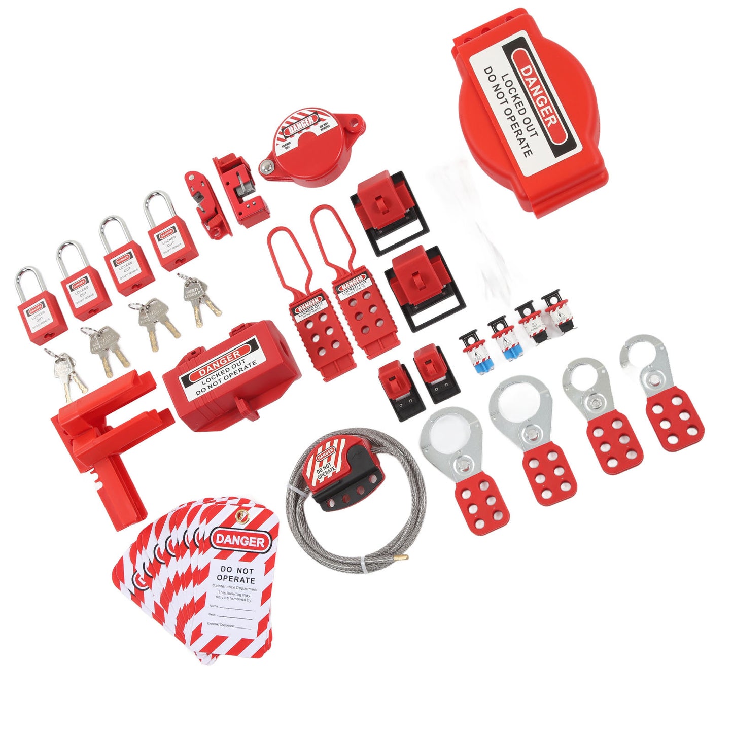 47 Pieces Lockout Tagout Kit Industrial Equipment Safe Locks Electrical Security Padlocks Combination Set