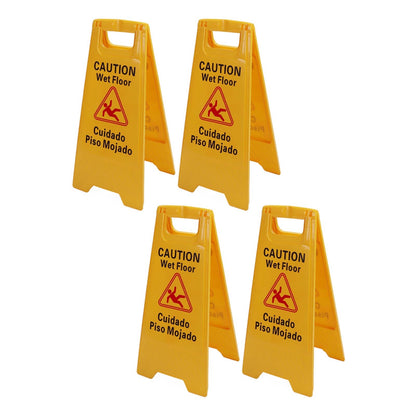 12Pcs Wet Floor Sign Foldable A Frame Caution Floor Sign Plastic 2 Sided for Indoor Outdoor